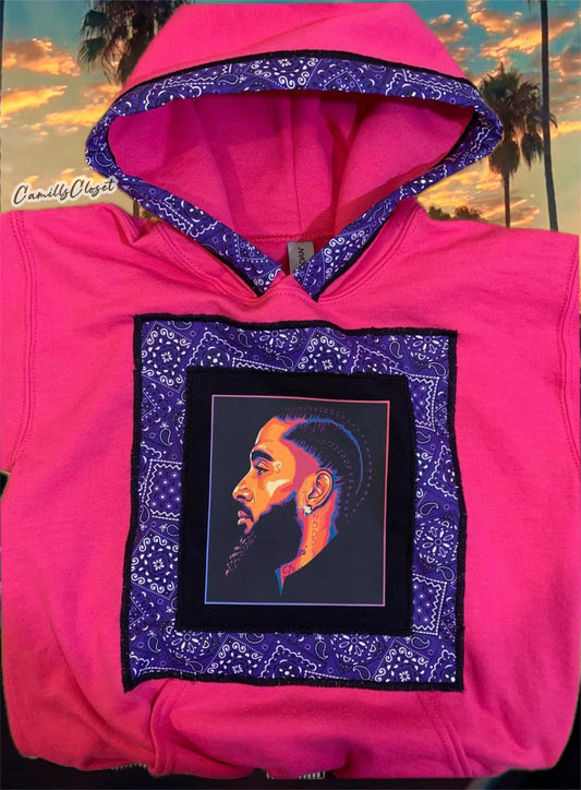 Nipsey Hussle Hoodie - Pink/Purple