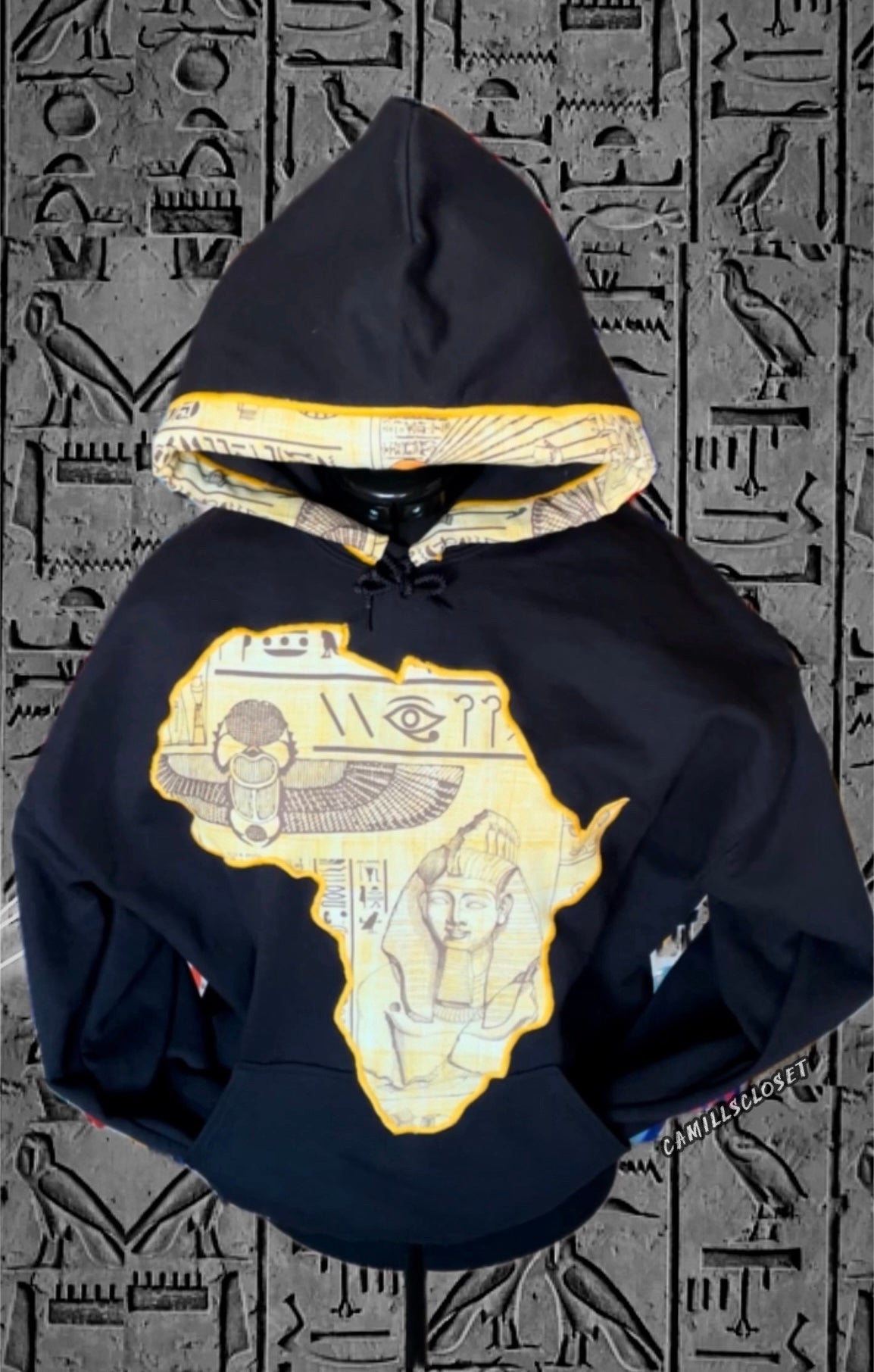 Black & Gold Ancient Africa Hoodie