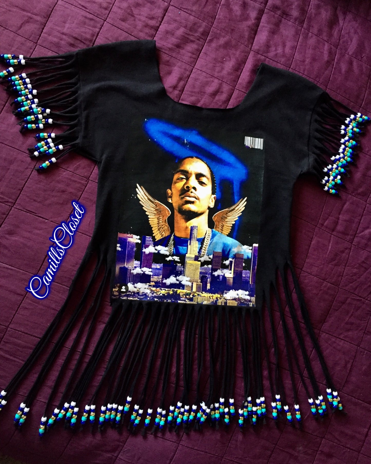 Nipsey Hussle Beaded Shirt