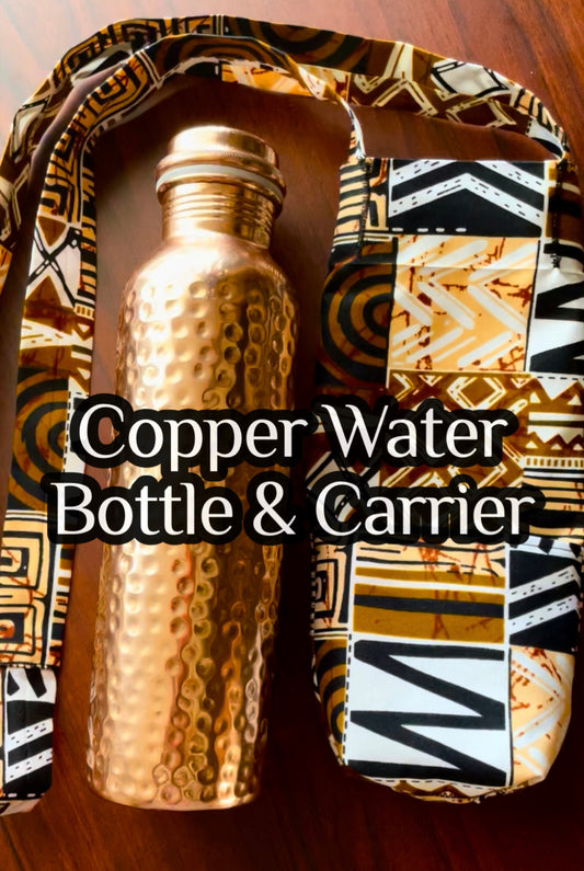 Copper Water Bottle & Carrier