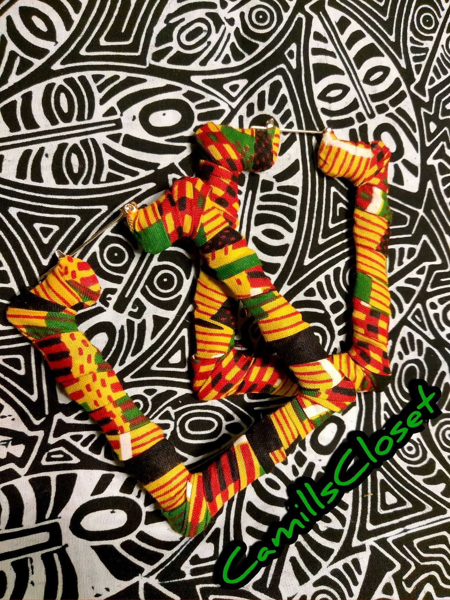 Kente Bamboos & Doorknocker Earrings