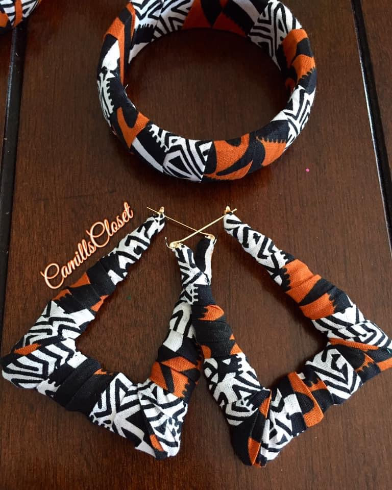 Tribal Print Kente Bamboos & Doorknocker Earrings (Copy)