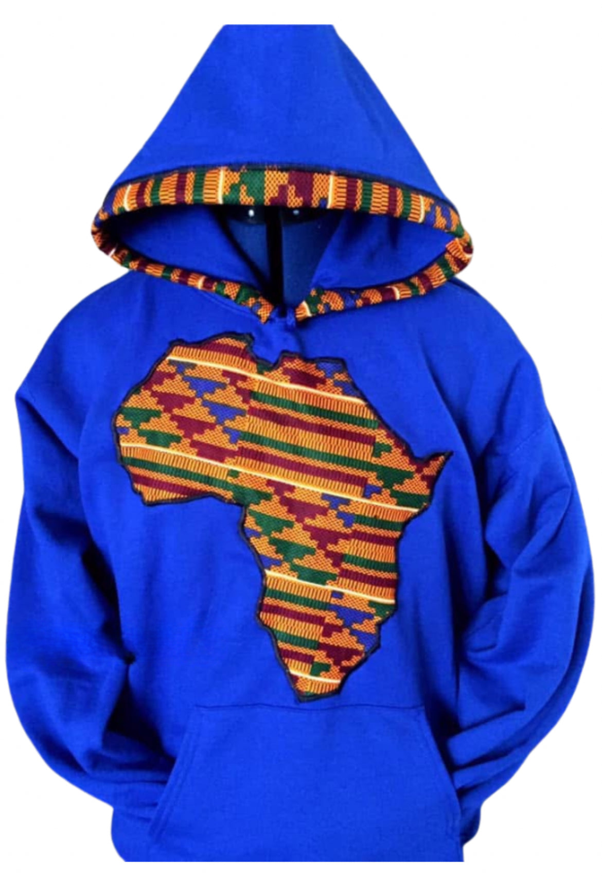 Royal Blue Kente Africa Hoodie