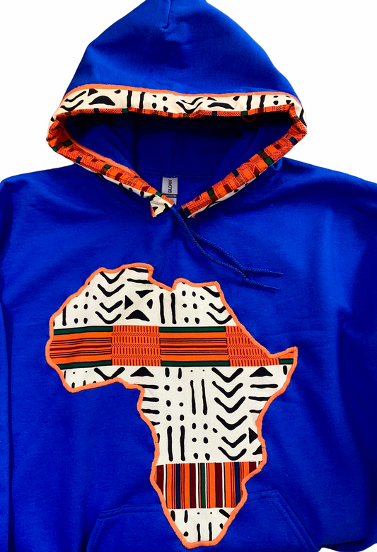 Royal Blue Mud Cloth Hoodie