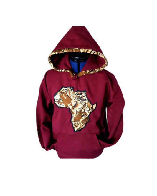 Maroon Africa Hoodie