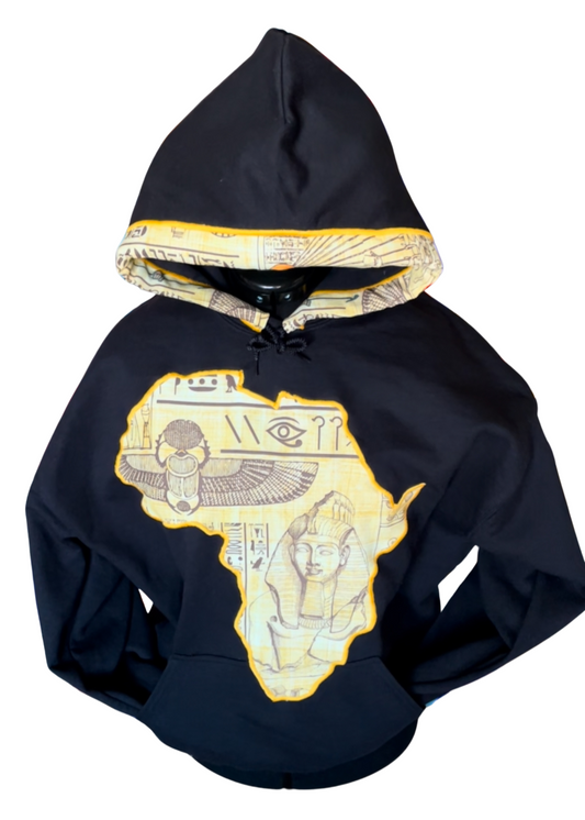 Black & Gold Ancient Africa Hoodie